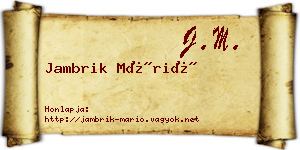 Jambrik Márió névjegykártya